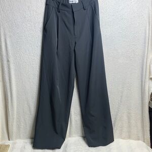 Elodie Wide-Leg Trousers in Charcoal Gray